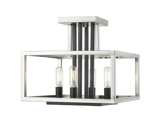 Semi-Flush Mts. Cage by Z-Lite ( 224 | 456SF-BN-BK Quadra ) 