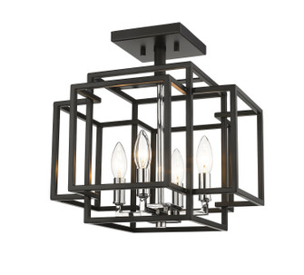 Semi-Flush Mts. Cage by Z-Lite ( 224 | 454SF-BK-CH Titania ) 