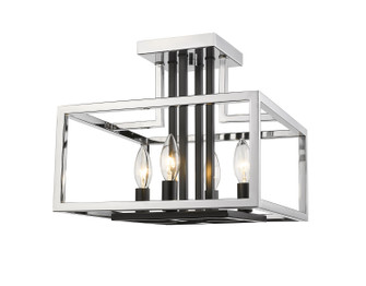 Semi-Flush Mts. Cage by Z-Lite ( 224 | 456SF-CH-BK Quadra ) 