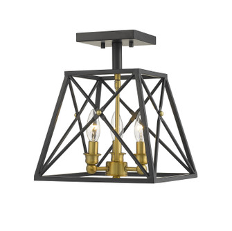 Semi-Flush Mts. Cage by Z-Lite ( 224 | 447SF-MB-OBR Trestle ) 
